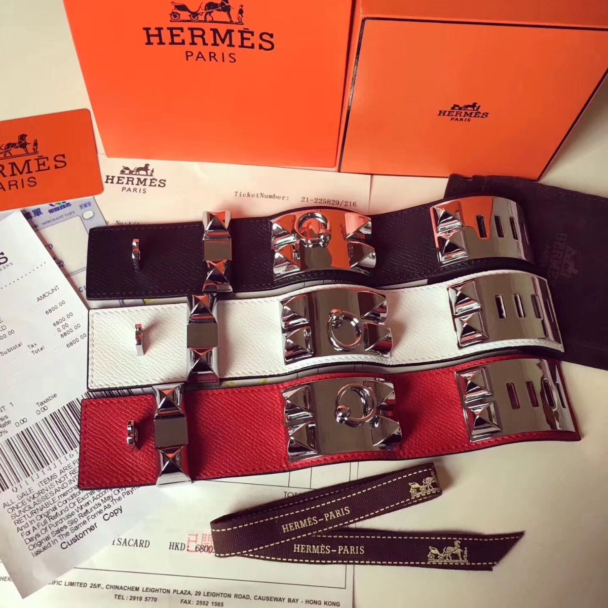 Hermes Black Epsom Collier de Chien Bracelet Size S - Image 5