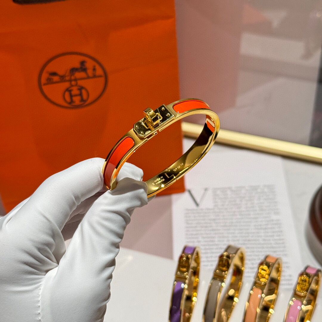 Hermes Orange Mini Clic Kelly Bracelet - Image 5