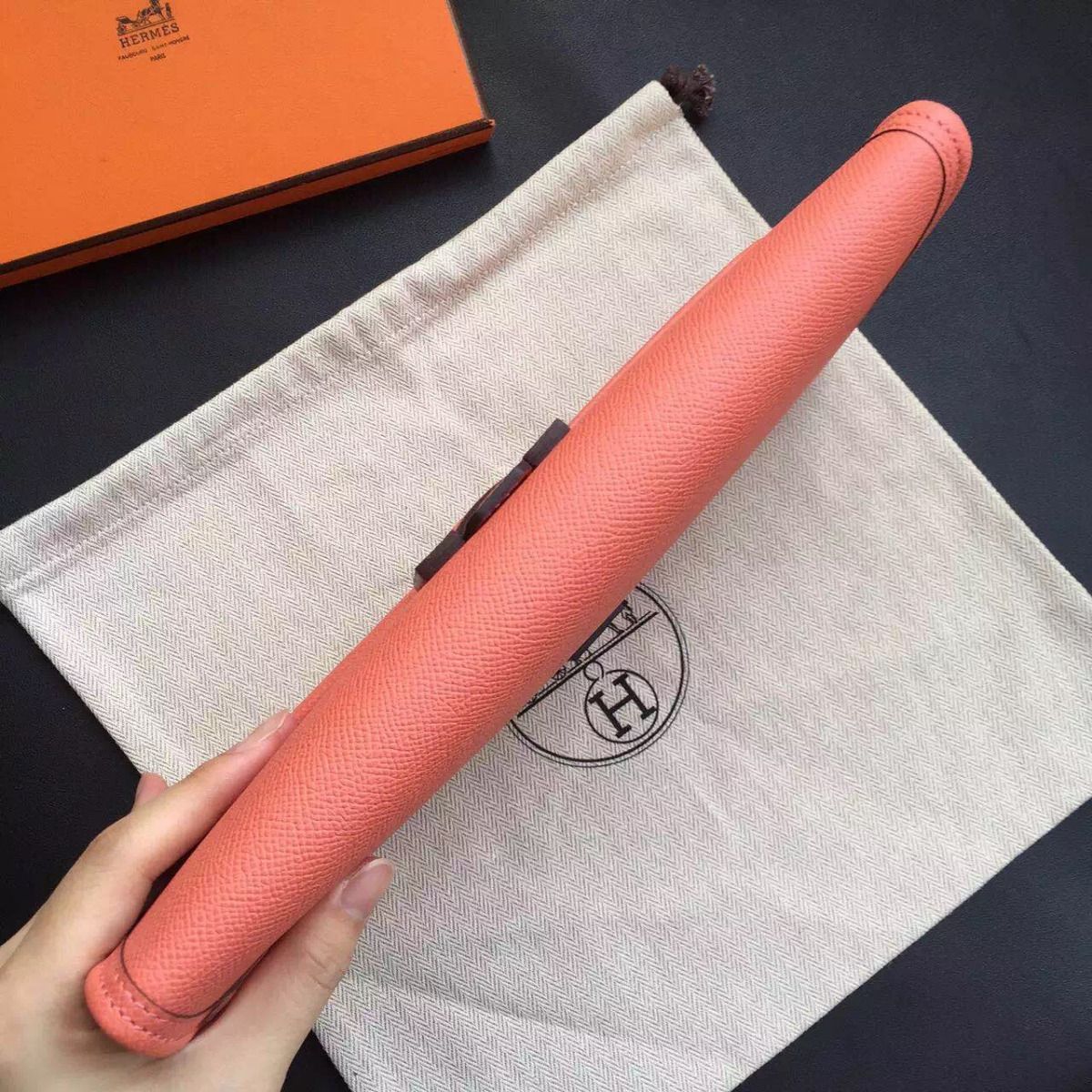 Hermes Jige Elan 29 Clutch Bag In Flamingo Epsom Calfskin - Image 5