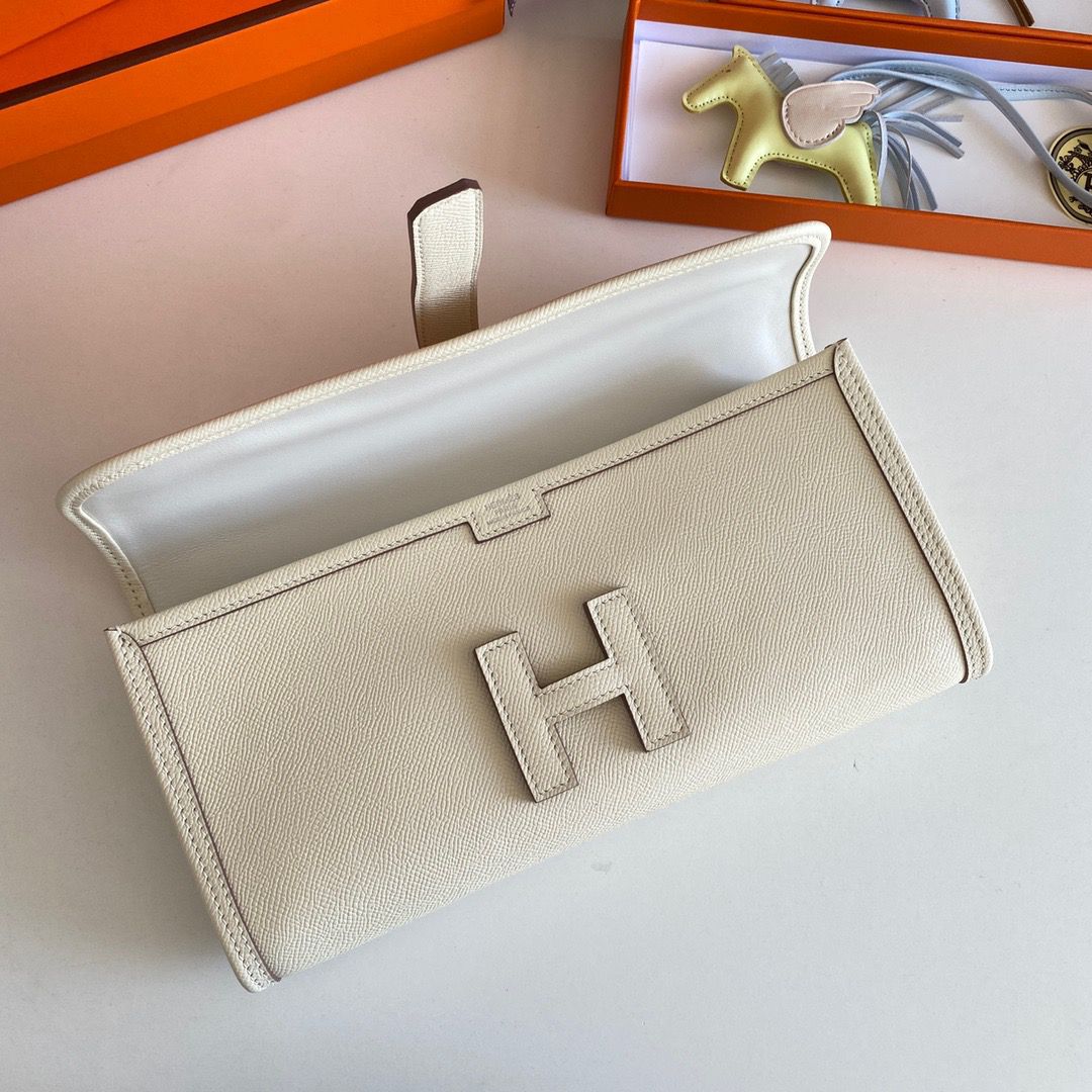 Hermes Jige Elan 29 Clutch Bag In Craie Epsom Leather - Image 6