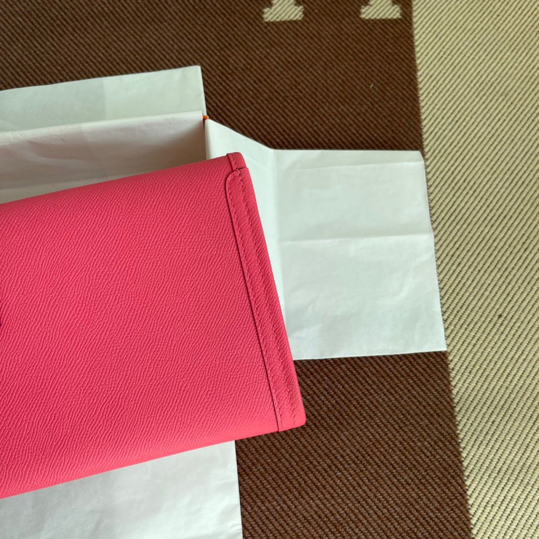 Hermes Jige Elan 29 Clutch Bag In Rose Lipstick Epsom Leather - Image 5