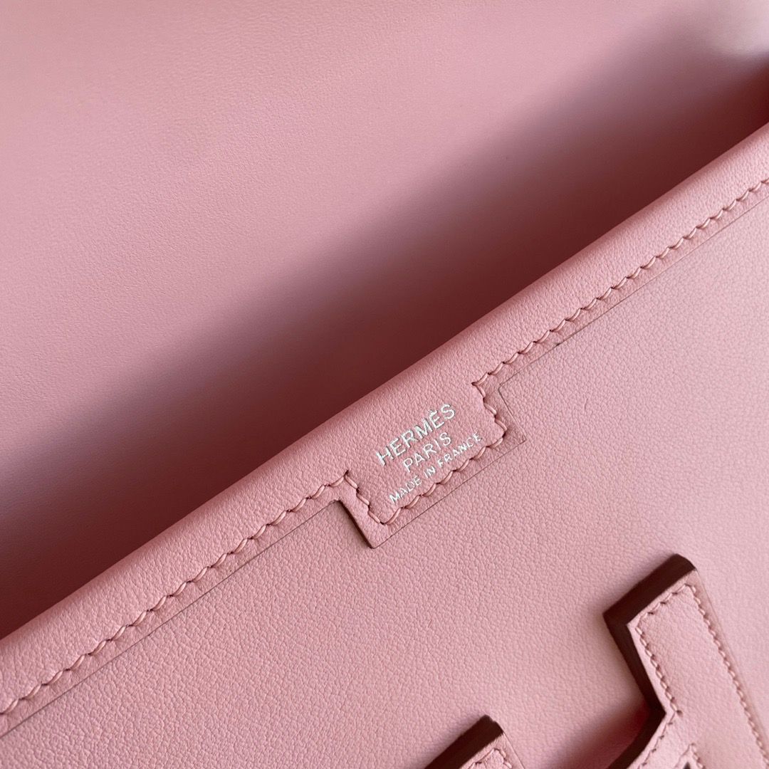 Hermes Jige Elan 29 Clutch Bag In Pink Swift Calfskin - Image 8