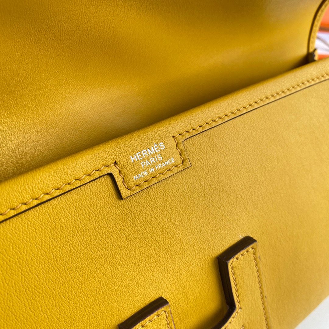 Hermes Jige Elan 29 Clutch Bag In Yellow Swift Calfskin - Image 7