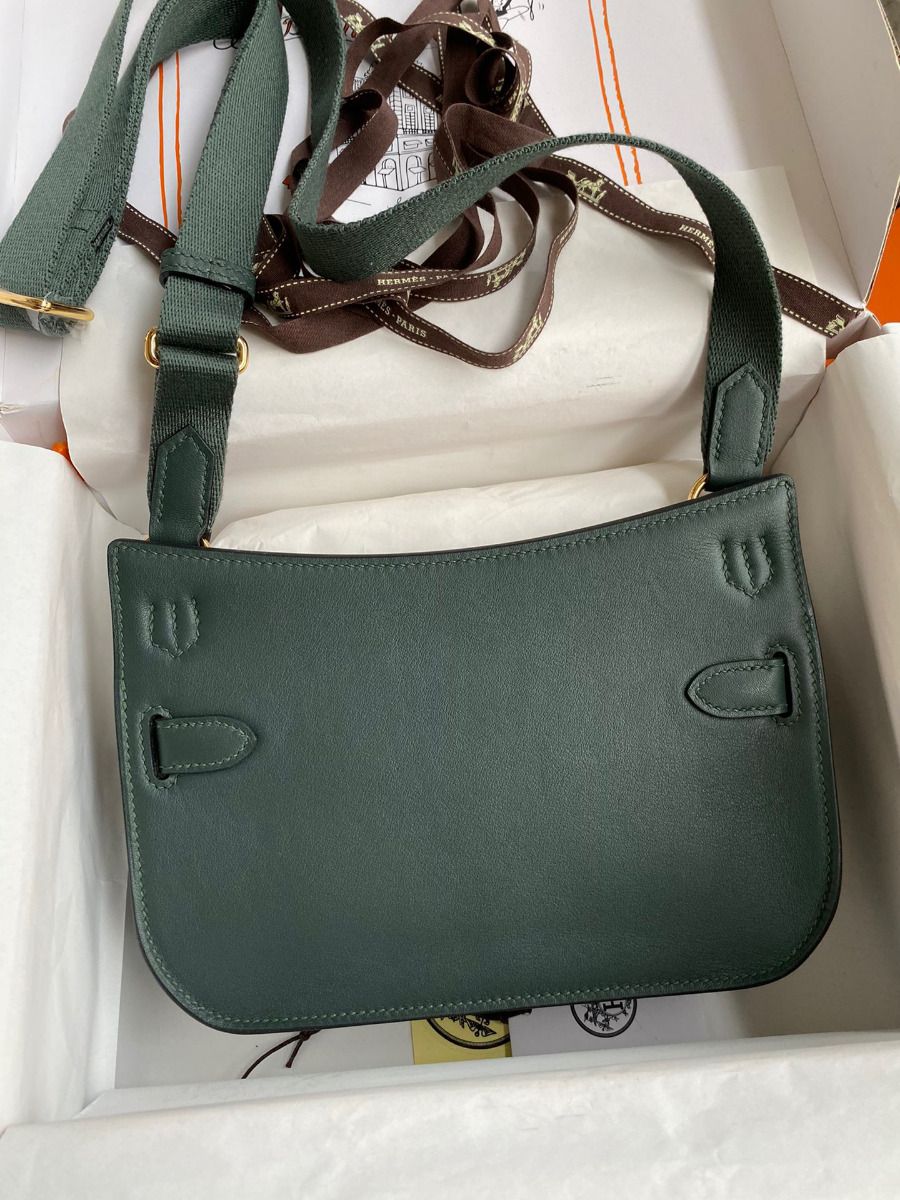 Hermes Jypsiere Mini Handmade Bag In Vert Rousseau Swift Calfskin - Image 3