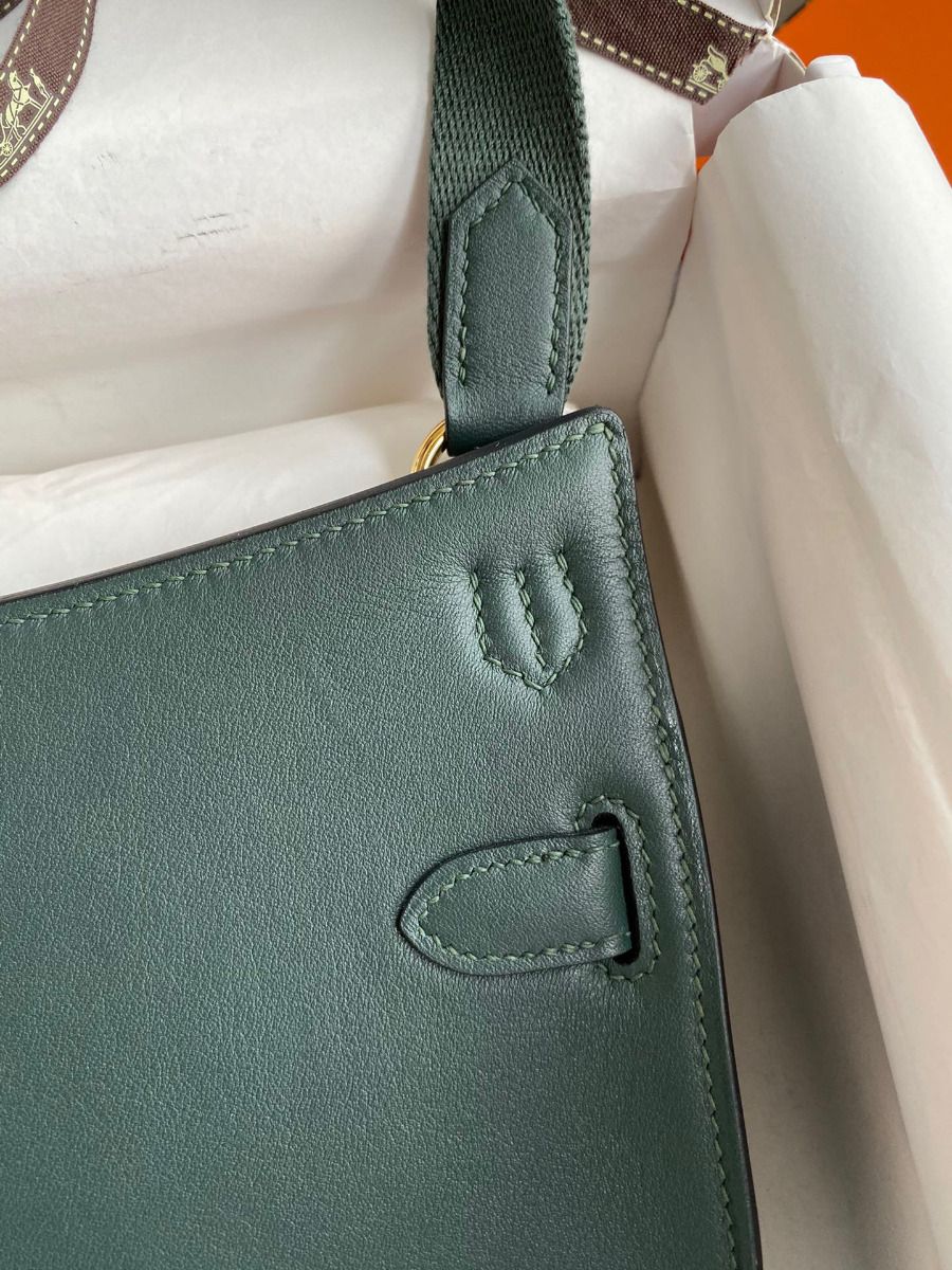 Hermes Jypsiere Mini Handmade Bag In Vert Rousseau Swift Calfskin - Image 5