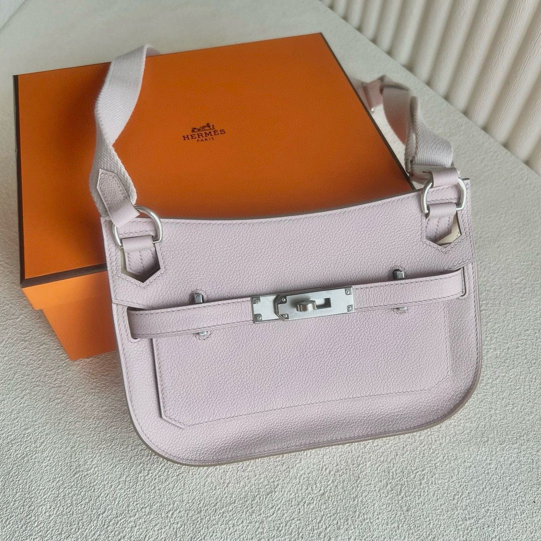 Hermes Jypsiere Mini Verso Handmade Bag in Mauve Pale Evercolor Calfskin - Image 3