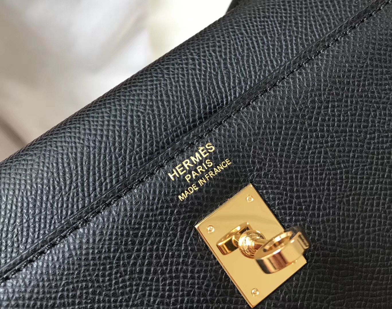 Hermes Kelly 25cm Sellier Bag In Black Epsom Leather - Image 6