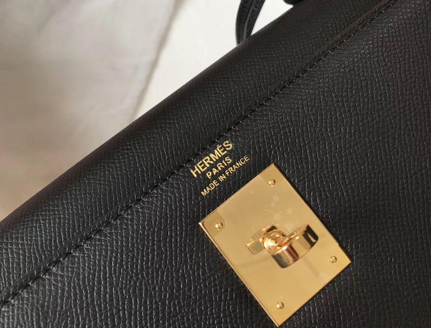 Hermes Kelly 32cm Bag In Black Epsom Leather GHW - Image 6