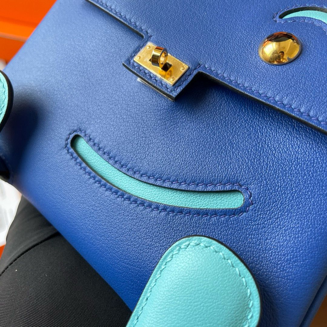 Hermes Kelly Doll Quelle Idole Bag in Blue Swift Calfskin - Image 10