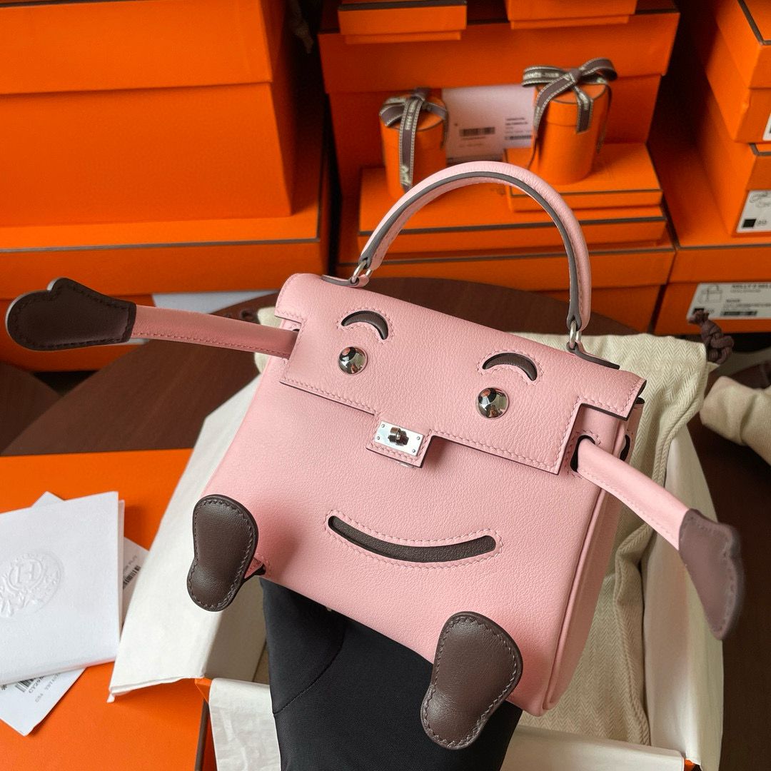 Hermes Kelly Doll Quelle Idole Bag in Rose Sakura Swift Calfskin - Image 4