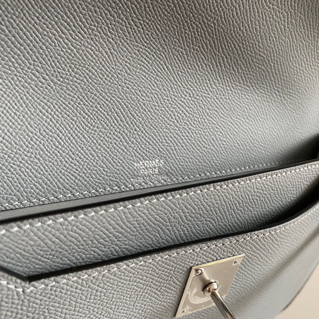 Hermes Kelly Depeches 25 Pouch in Blue Lin Epsom Calfskin - Image 8