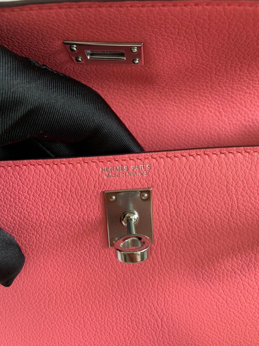 Hermes Kelly Danse II Bag In Rose Lipstick Evercolor Calfskin - Image 9