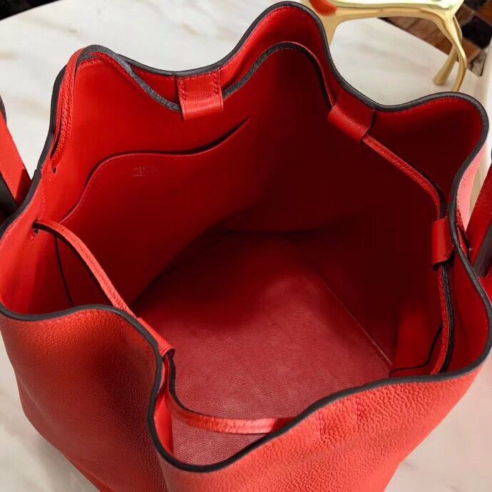 Hermes Licol 17cm Bag In Red Evercolor Calfskin - Image 4
