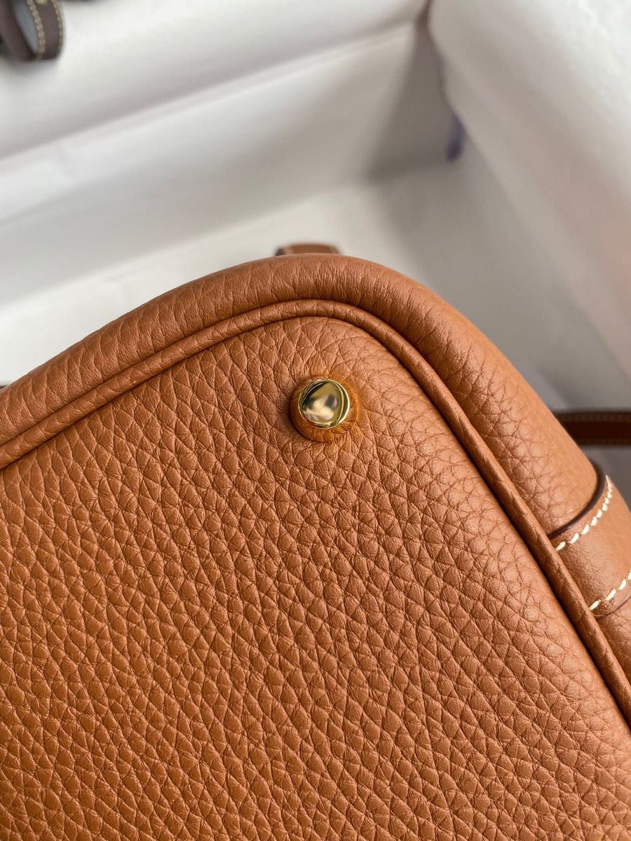 Hermes Picotin Lock 18 Handmade Bag in Gold Clemence Leather - Image 9