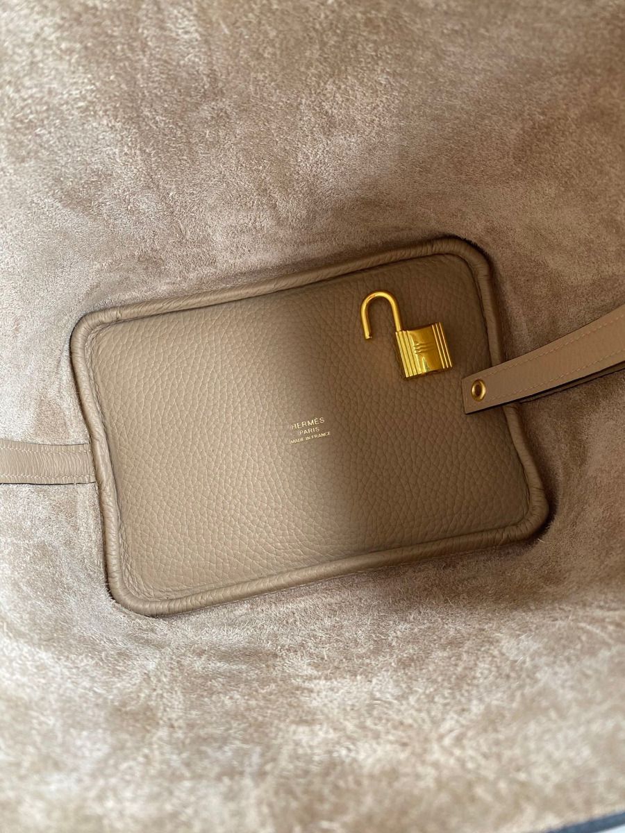 Hermes Picotin Lock 18 Handmade Bag in Trench Clemence Leather - Image 7