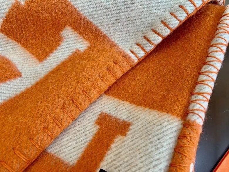 Hermes Orange Avalon Throw Blanket - Image 4
