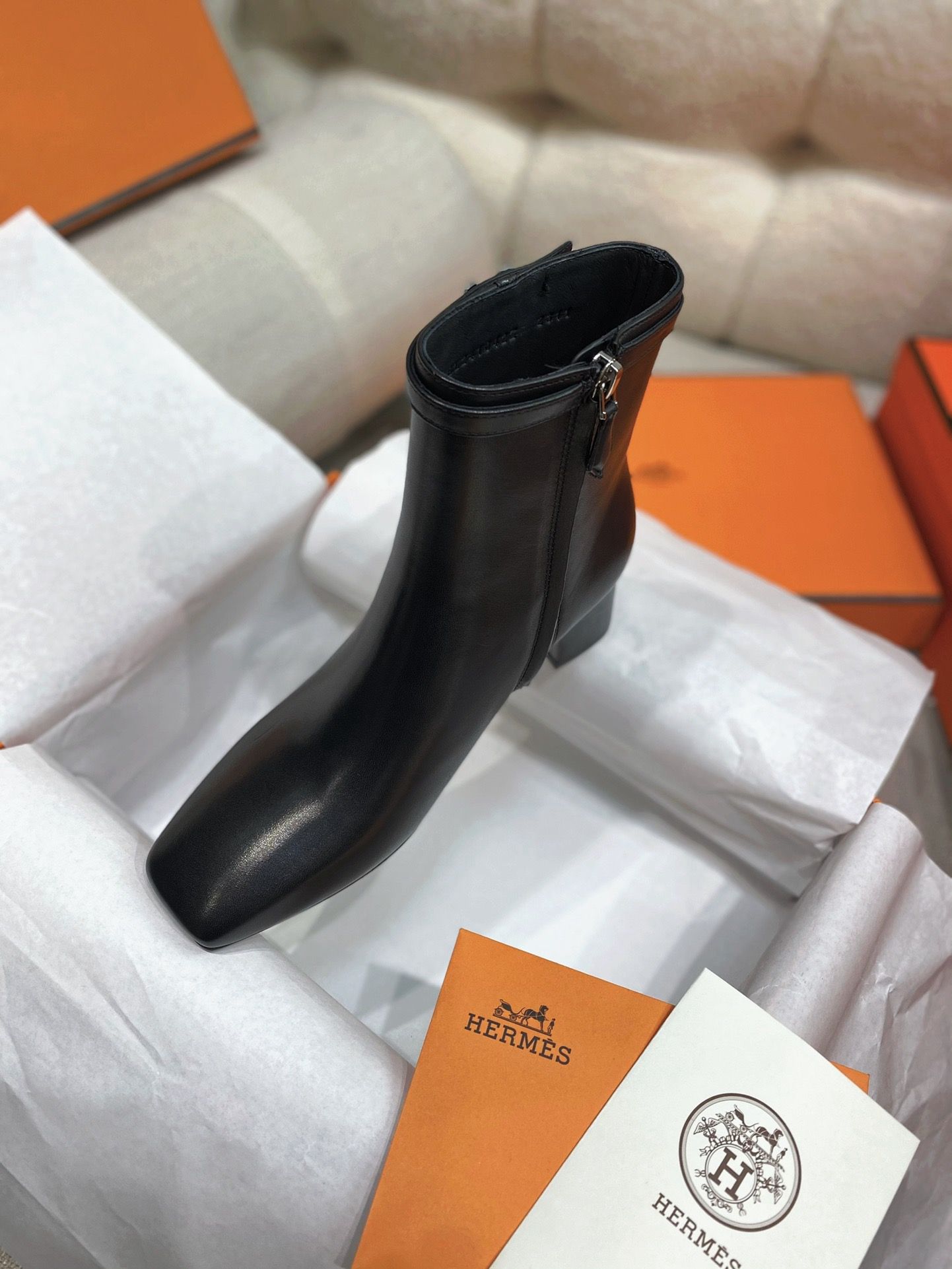 Hermes Imperial 50 Ankle Boots in Black Calfskin - Image 11
