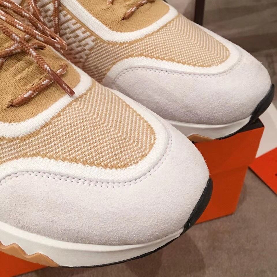 Hermes Men's Addict Sneakers In Multicolore Knit - Image 6