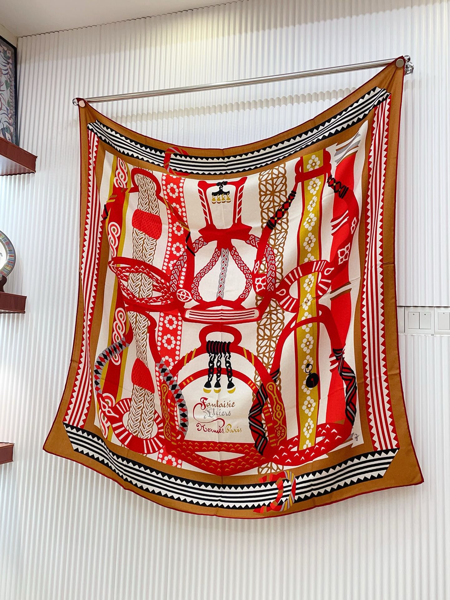 Hermes Noisette Fantaisie d'Etriers Shawl 140 - Image 3