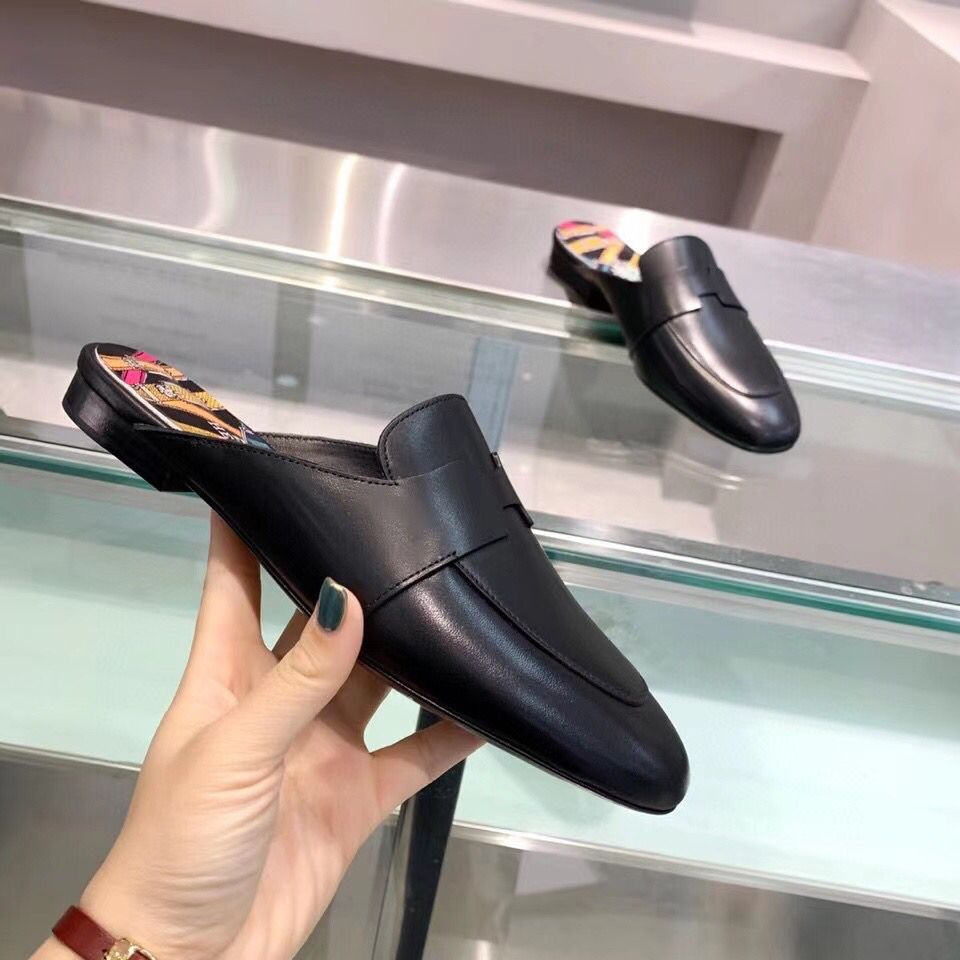 Hermes Catena Mules In Black Calfskin - Image 7