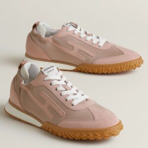 Hermes Women's Jet Sneakers in Cancan/Aquarelle Suede Leather