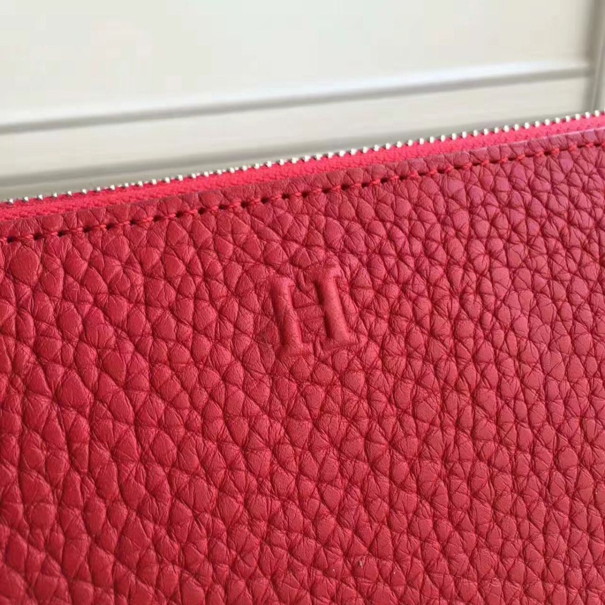 Hermes Red Clemence Azap Zipped Wallet - Image 4