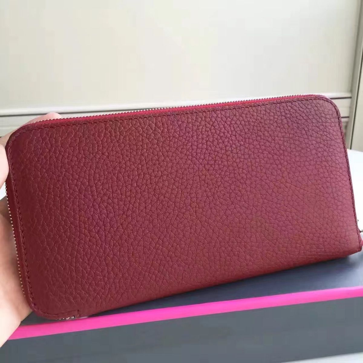 Hermes Ruby Clemence Azap Zipped Wallet - Image 3