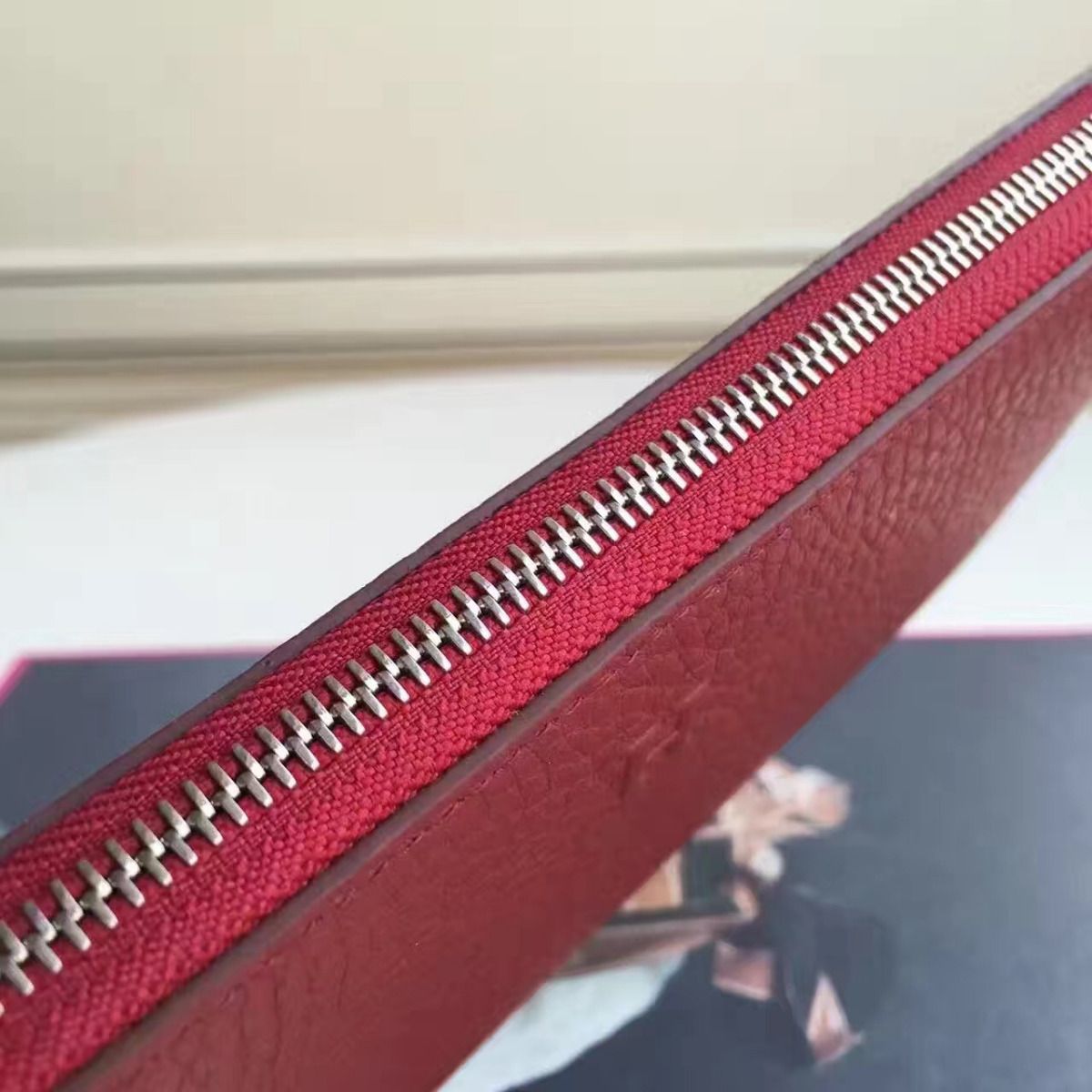 Hermes Ruby Clemence Azap Zipped Wallet - Image 6