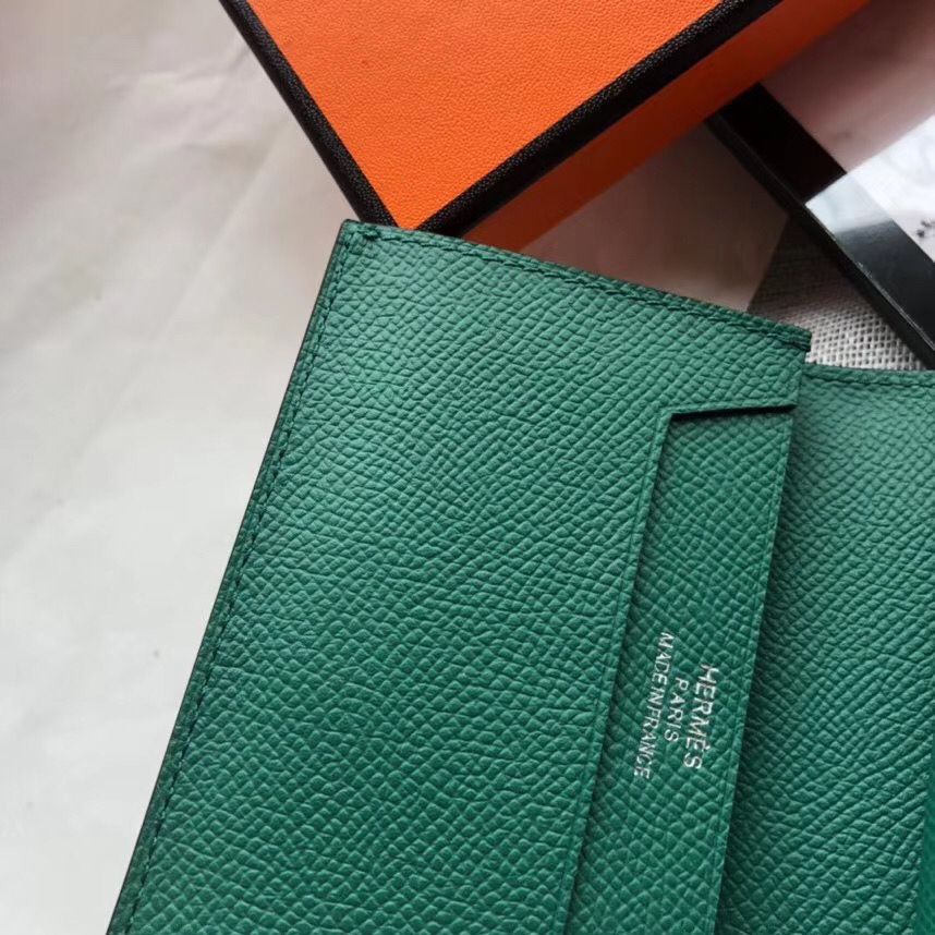 Hermes Bearn Mini Wallet In Vert Vertigo Epsom Leather - Image 5