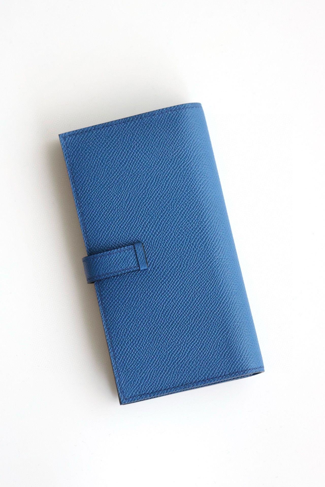 Hermes Bearn Long Handmade Wallet in Blue France Epsom Calfskin - Image 10