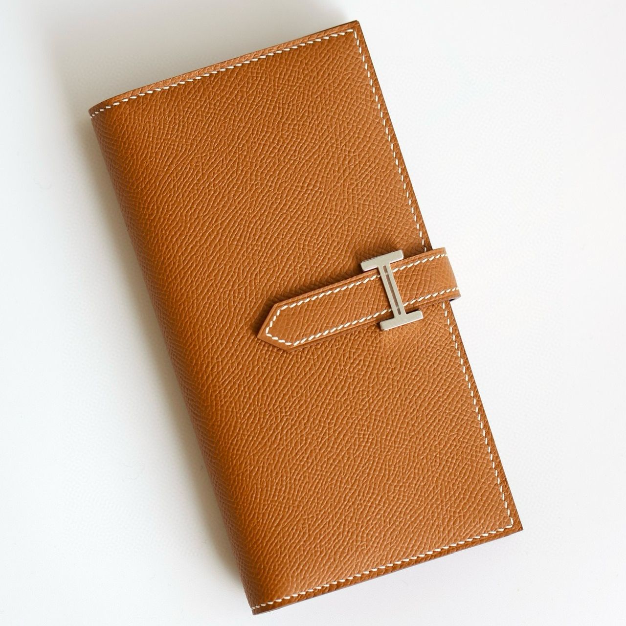 Hermes Bearn Long Handmade Wallet in Gold Epsom Calfskin