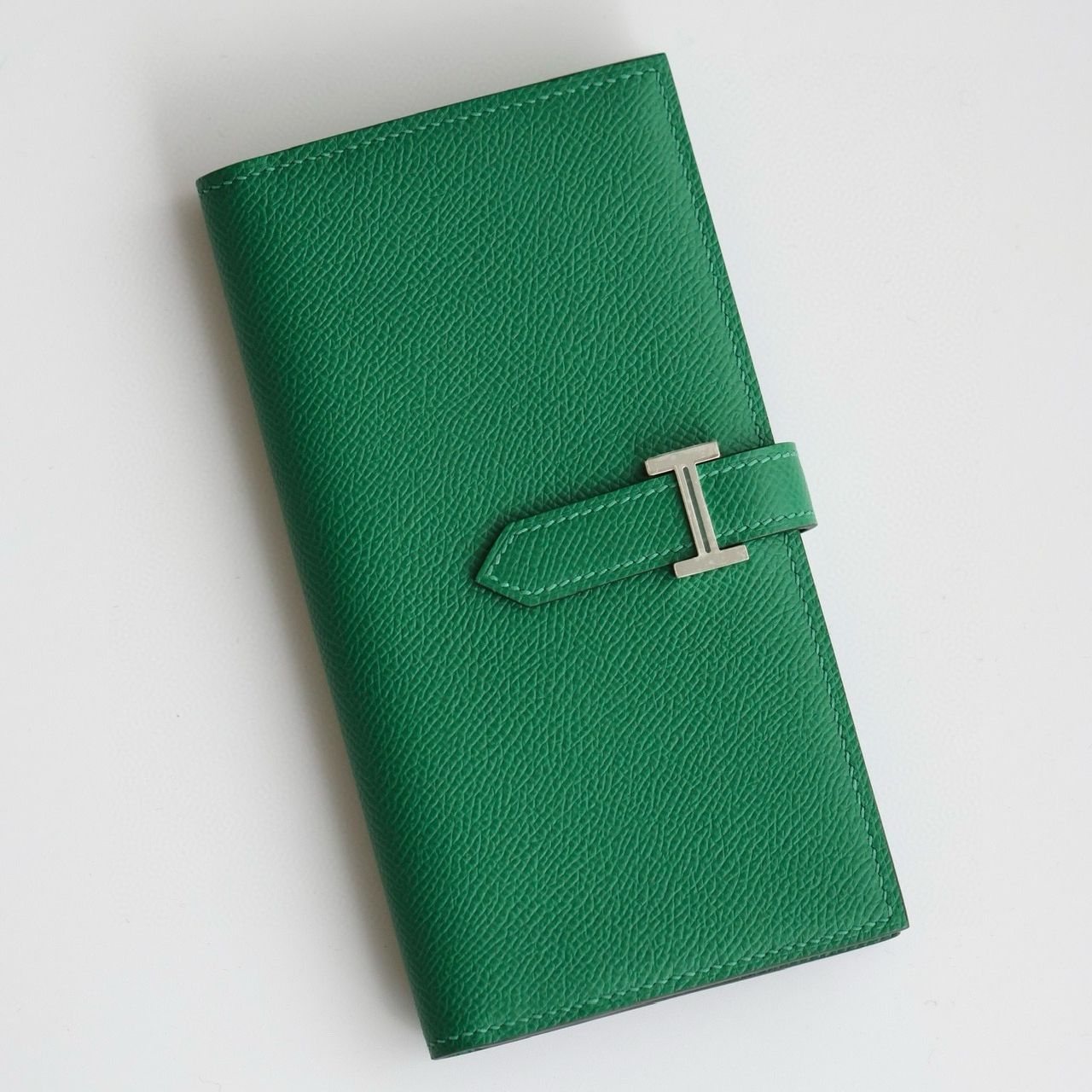 Hermes Bearn Long Handmade Wallet in Vert Vertigo Epsom Calfskin