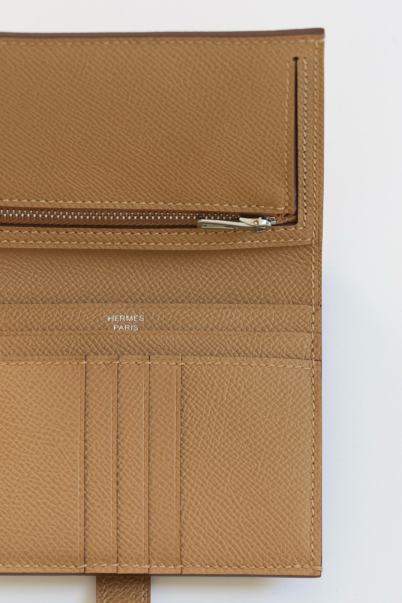 Hermes Bearn Compact Handmade Wallet in Chai Epsom Calfskin - Image 8