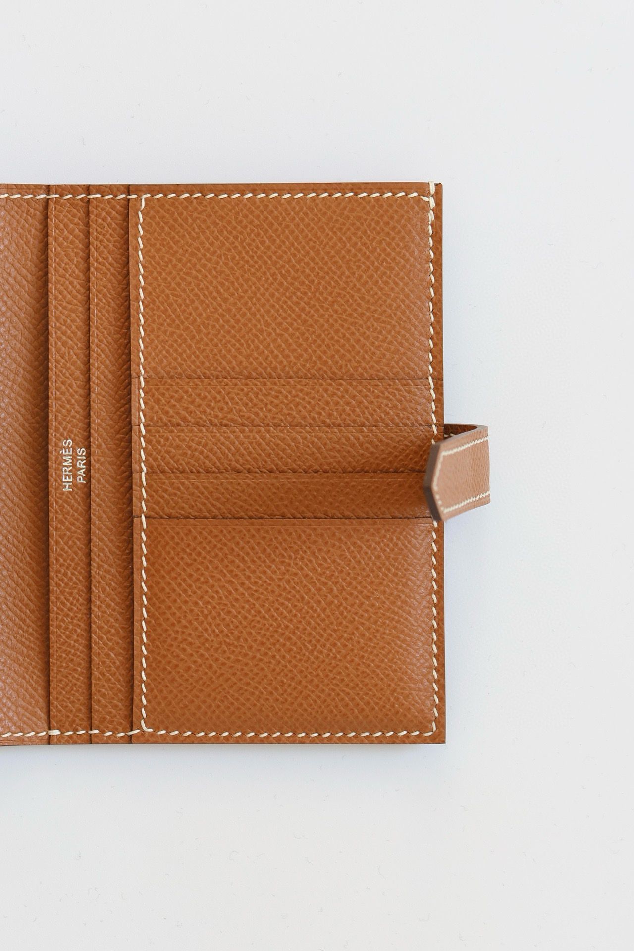 Hermes Bearn Compact Handmade Wallet in Gold Epsom Calfskin - Image 7