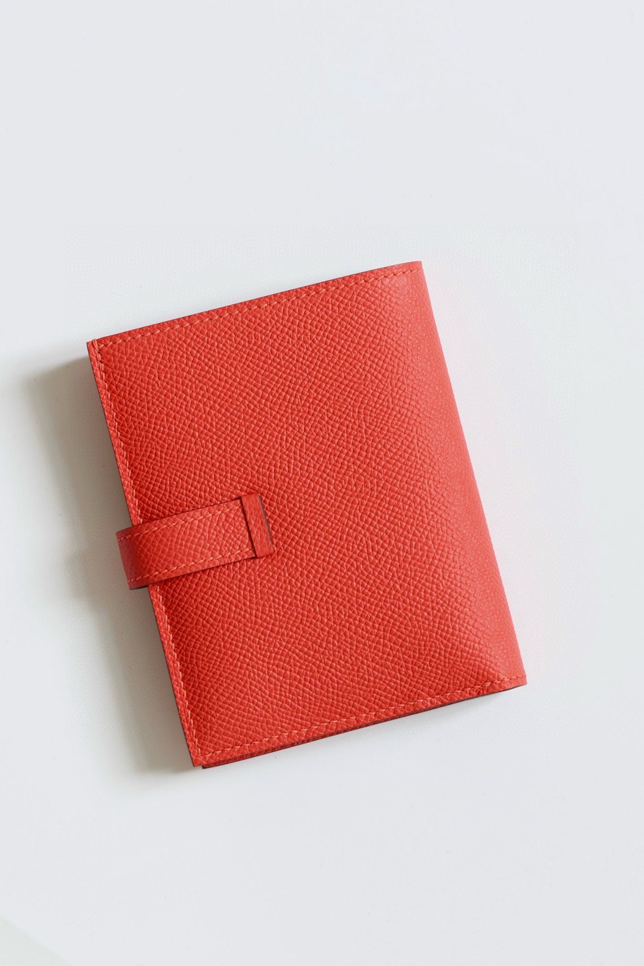 Hermes Bearn Compact Handmade Wallet in Red Epsom Calfskin - Image 10