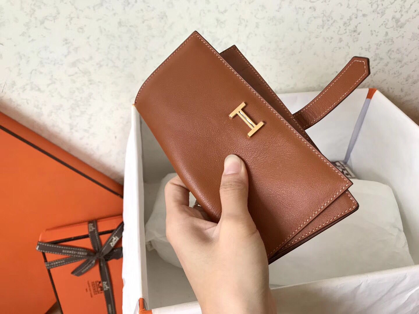 Hermes Gold Swift Bearn Gusset Wallet - Image 8