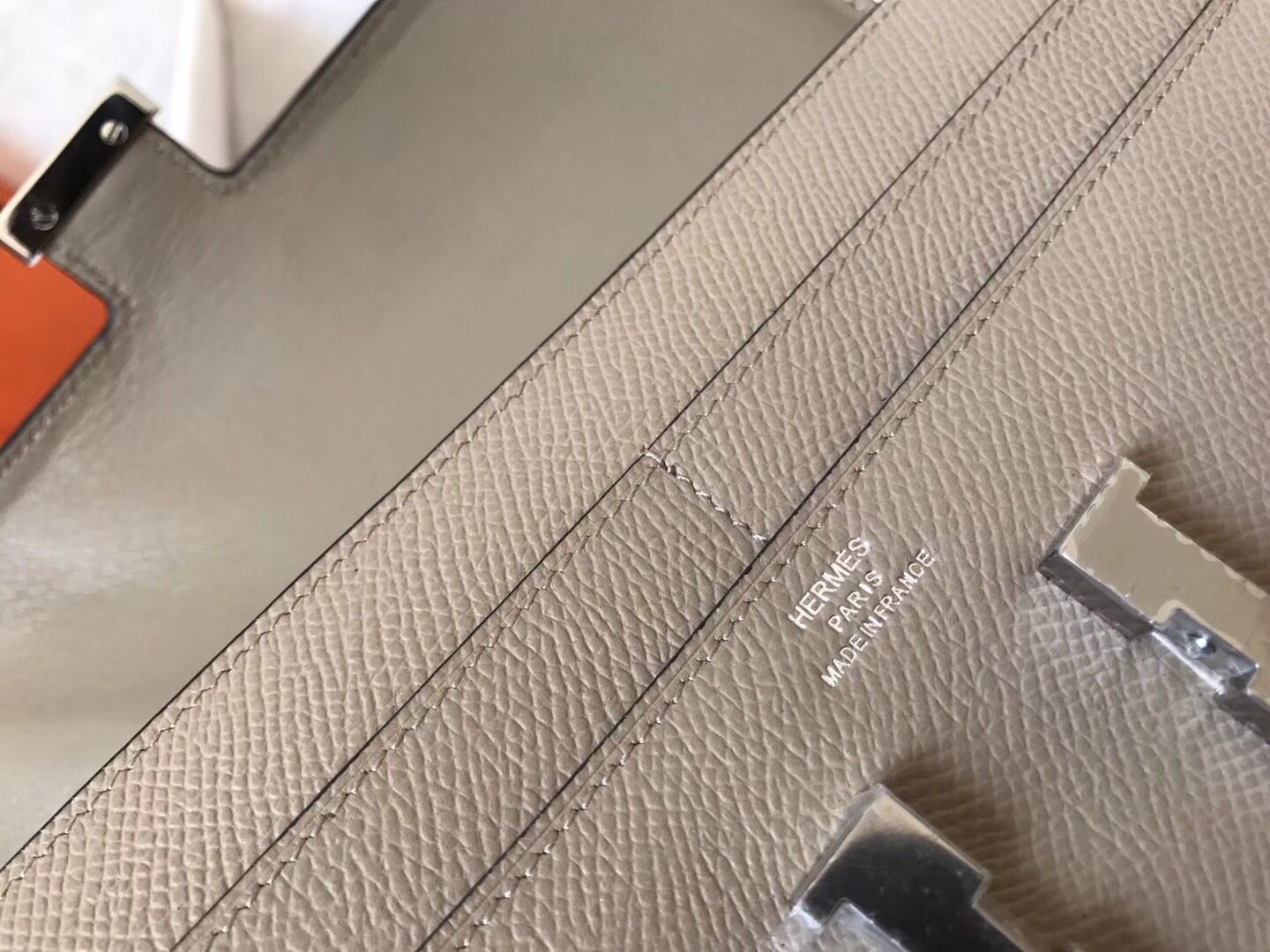 Hermes Constance Long Wallet In Grey Epsom Leather - Image 5