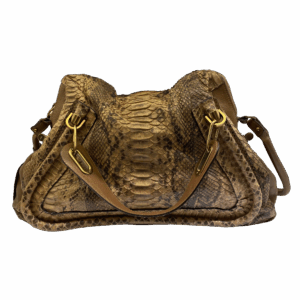 Chloe Brown Python Paraty Tote Shoulder Bag