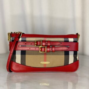 Burberry Bicolor Peyton Bridle House Check Crossbody Bag