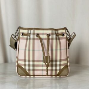 Burberry Bicolor Nova Check Bucket Shoulder Bag