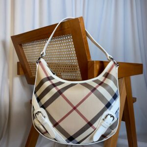 Burberry Nova Check White Shoulder Bag