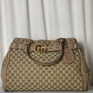 Gucci Bicolor Running Tote Bag W/ Bag Charm