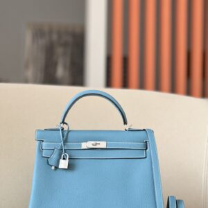 Kelly 32 Togo Bley Jean (75) Palladium Hardware