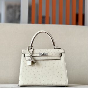 Kelly 25 Ostrich Parchemin (3C) Palladium Hardware